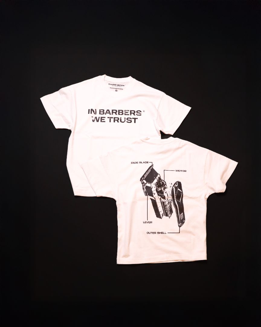 "In Barbers We Trust" - White